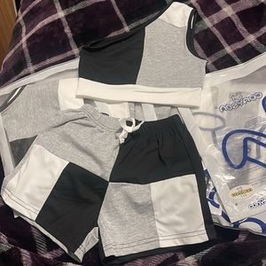 Black Gray and white 2 piece set